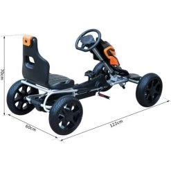 HOMCOM Kart à Pédales Go-Kart Enfants 122L X 60l X 70H Cm Ø Roues 29 Cm Siège Ergonomique Orange Noir 8 HOMCOM Kart à Pédales Go-Kart Enfants 122L X 60l X 70H Cm Ø Roues 29 Cm Siège Ergonomique Orange Noir -France HOMCOM Soldes 2022 21630293 3