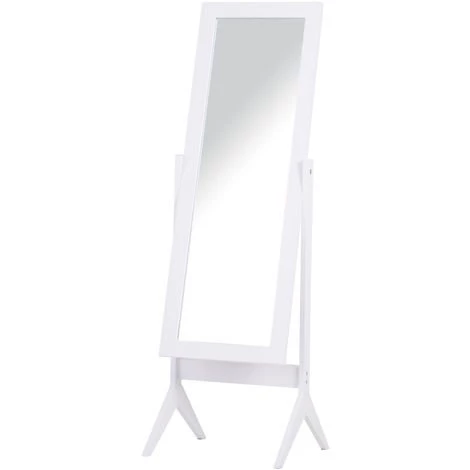 HOMCOM Miroir à Pied Inclinaison Réglable Dim. 47L X 46l X 148H Cm MDF Blanc - Blanc 3 HOMCOM Miroir à Pied Inclinaison Réglable Dim. 47L X 46l X 148H Cm MDF Blanc - Blanc