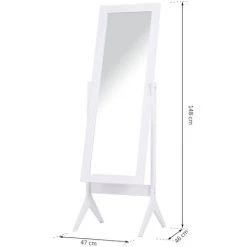 HOMCOM Miroir à Pied Inclinaison Réglable Dim. 47L X 46l X 148H Cm MDF Blanc - Blanc 9 HOMCOM Miroir à Pied Inclinaison Réglable Dim. 47L X 46l X 148H Cm MDF Blanc - Blanc -France HOMCOM Soldes 2022 21630336 3