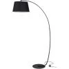 HOMCOM Lampe Lampadaire à Arc Salon Courbée - Lampe Arceau Moderne En Métal - Lampadaire Sur Pied Métal Lin Noir - Noir