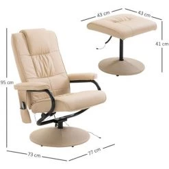 HOMCOM Fauteuil De Massage Vibration Electrique Relaxation Avec Chauffage Beige - Beige 9 HOMCOM Fauteuil De Massage Vibration Electrique Relaxation Avec Chauffage Beige - Beige -France HOMCOM Soldes 2022 2200638 3