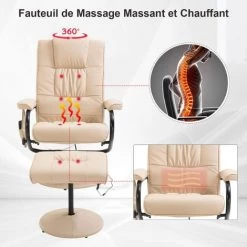 HOMCOM Fauteuil De Massage Vibration Electrique Relaxation Avec Chauffage Beige - Beige 11 HOMCOM Fauteuil De Massage Vibration Electrique Relaxation Avec Chauffage Beige - Beige -France HOMCOM Soldes 2022 2200638 5