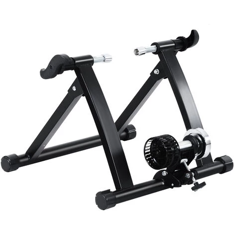 HOMCOM Home Trainer Vélo Support D'entrainement Pliable Pour Vélo De Route VTT Acier Noir 3 HOMCOM Home Trainer Vélo Support D'entrainement Pliable Pour Vélo De Route VTT Acier Noir