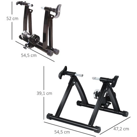 HOMCOM Home Trainer Vélo Support D'entrainement Pliable Pour Vélo De Route VTT Acier Noir 5 HOMCOM Home Trainer Vélo Support D'entrainement Pliable Pour Vélo De Route VTT Acier Noir – Image 3