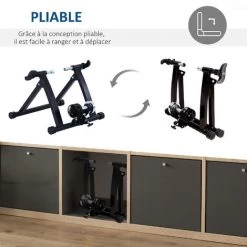 HOMCOM Home Trainer Vélo Support D'entrainement Pliable Pour Vélo De Route VTT Acier Noir 10 HOMCOM Home Trainer Vélo Support D'entrainement Pliable Pour Vélo De Route VTT Acier Noir -France HOMCOM Soldes 2022 2200646 4