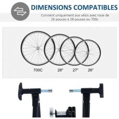 HOMCOM Home Trainer Vélo Support D'entrainement Pliable Pour Vélo De Route VTT Acier Noir 11 HOMCOM Home Trainer Vélo Support D'entrainement Pliable Pour Vélo De Route VTT Acier Noir -France HOMCOM Soldes 2022 2200646 5