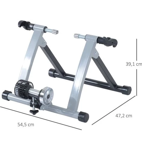 HOMCOM Home Trainer Vélo Support D'entrainement Pliable Pour Vélo De Route VTT Acier Gris Métal - Gris 5 HOMCOM Home Trainer Vélo Support D'entrainement Pliable Pour Vélo De Route VTT Acier Gris Métal - Gris – Image 3