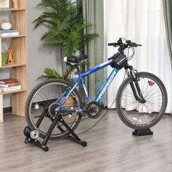 HOMCOM Home Trainer Pour Vélo Support Entraînement Vélo VTT Trainer Magnétique Pliable 5 Niveaux De Résistance Réglable Noir -France HOMCOM Soldes 2022 2200648 2