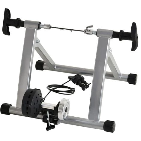 HOMCOM Home Trainer Pour Vélo Support Entraînement Vélo VTT Trainer Magnétique Pliable 5 Niveaux De Résistance Réglable Gris Métal 3 HOMCOM Home Trainer Pour Vélo Support Entraînement Vélo VTT Trainer Magnétique Pliable 5 Niveaux De Résistance Réglable Gris Métal