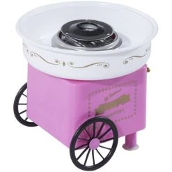 HOMCOM Machine Barbe à Papa Professionnelle 550 W Max. Design Chariot De Carnaval Rose - Rose