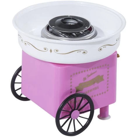 HOMCOM Machine Barbe à Papa Professionnelle 550 W Max. Design Chariot De Carnaval Rose - Rose 3 HOMCOM Machine Barbe à Papa Professionnelle 550 W Max. Design Chariot De Carnaval Rose - Rose