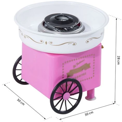 HOMCOM Machine Barbe à Papa Professionnelle 550 W Max. Design Chariot De Carnaval Rose - Rose 5 HOMCOM Machine Barbe à Papa Professionnelle 550 W Max. Design Chariot De Carnaval Rose - Rose – Image 3