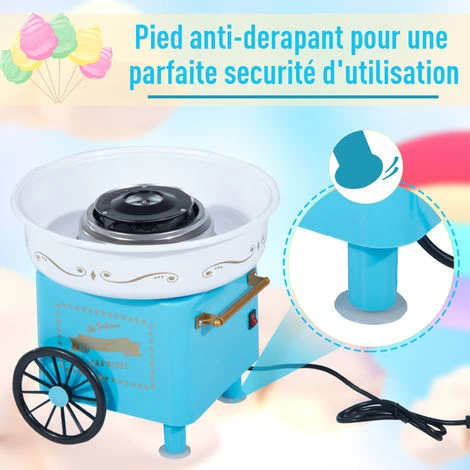 HOMCOM Machine Barbe à Papa Professionnelle 550 W Max. Design Chariot De Carnaval Bleu - Bleu 7 HOMCOM Machine Barbe à Papa Professionnelle 550 W Max. Design Chariot De Carnaval Bleu - Bleu – Image 5