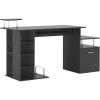 HOMCOM Bureau Pour Ordinateur Table Meuble Pc Informatique En MDF Noir -France HOMCOM Soldes 2022 2200708 1