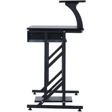 HOMCOM Bureau Informatique Design En Mdf 90 L X 50 I X 95h Cm Noir - Noir 5 HOMCOM Bureau Informatique Design En Mdf 90 L X 50 I X 95h Cm Noir - Noir – Image 3