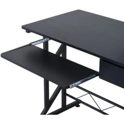 HOMCOM Bureau Informatique Design En Mdf 90 L X 50 I X 95h Cm Noir - Noir 11 HOMCOM Bureau Informatique Design En Mdf 90 L X 50 I X 95h Cm Noir - Noir -France HOMCOM Soldes 2022 2200709 5