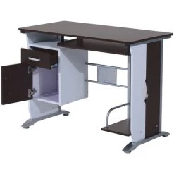 HOMCOM Bureau Informatique Design 100L X 52l X 75h Cm Brun Noir Et Blanc - Marron 10 HOMCOM Bureau Informatique Design 100L X 52l X 75h Cm Brun Noir Et Blanc - Marron -France HOMCOM Soldes 2022 2200710 4