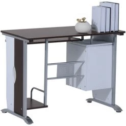 HOMCOM Bureau Informatique Design 100L X 52l X 75h Cm Brun Noir Et Blanc - Marron 11 HOMCOM Bureau Informatique Design 100L X 52l X 75h Cm Brun Noir Et Blanc - Marron -France HOMCOM Soldes 2022 2200710 5