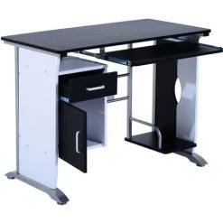 HOMCOM Bureau Informatique Design En Mdf 100 L X 52 I X 75H Cm Noir Et Blanc - Noir 10 HOMCOM Bureau Informatique Design En Mdf 100 L X 52 I X 75H Cm Noir Et Blanc - Noir -France HOMCOM Soldes 2022 2200711 4