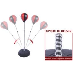 HOMCOM Sac De Frappe Punching Ball Avec Gants Et Pompe Hauteur Reglable 125 à 145 Cm -France HOMCOM Soldes 2022 2200787 5