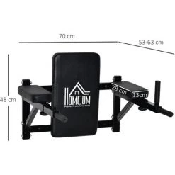 HOMCOM Barre De Traction Barre De Fitness Fixation Murale Réglable Acier 70 X 48 X 53-63 Cm Noir - Noir 9 HOMCOM Barre De Traction Barre De Fitness Fixation Murale Réglable Acier 70 X 48 X 53-63 Cm Noir - Noir -France HOMCOM Soldes 2022 2200797 3