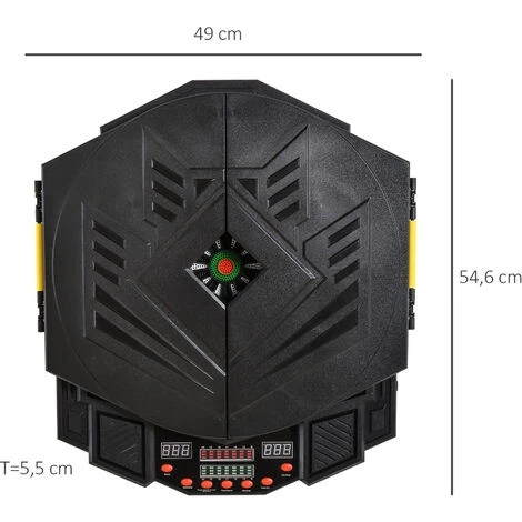 HOMCOM Cible Jeu De Fléchettes électronique 27 Jeux Jusqu'à 8 Joueurs LED Haut-parleur Noir - Noir 5 HOMCOM Cible Jeu De Fléchettes électronique 27 Jeux Jusqu'à 8 Joueurs LED Haut-parleur Noir - Noir – Image 3