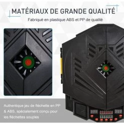 HOMCOM Cible Jeu De Fléchettes électronique 27 Jeux Jusqu'à 8 Joueurs LED Haut-parleur Noir - Noir 11 HOMCOM Cible Jeu De Fléchettes électronique 27 Jeux Jusqu'à 8 Joueurs LED Haut-parleur Noir - Noir -France HOMCOM Soldes 2022 2200809 5