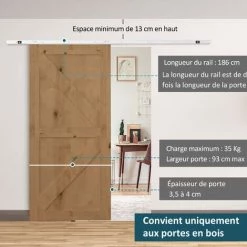 HOMCOM Kit Complet Porte Coulissante 4 X 93 Cm (p X L): Rail, Roulettes, Visserie 9 HOMCOM Kit Complet Porte Coulissante 4 X 93 Cm (p X L): Rail, Roulettes, Visserie -France HOMCOM Soldes 2022 2200813 4
