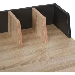 HOMCOM Bureau Secrétaire Style Industriel Dim. 90L X 50l X 84H Cm Châssis Métal Gris Foncé Plateau Panneaux Particules Chêne Clair - Beige -France HOMCOM Soldes 2022 22133738 4