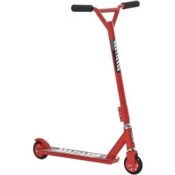 HOMCOM Trottinette Patinette Freestyle Enfant - 2 Roues PU - Repose-pied Antidérapant - Frein Friction AR - Alu. Rouge - Rouge