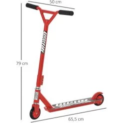 HOMCOM Trottinette Patinette Freestyle Enfant - 2 Roues PU - Repose-pied Antidérapant - Frein Friction AR - Alu. Rouge - Rouge 9 HOMCOM Trottinette Patinette Freestyle Enfant - 2 Roues PU - Repose-pied Antidérapant - Frein Friction AR - Alu. Rouge - Rouge -France HOMCOM Soldes 2022 22134416 3