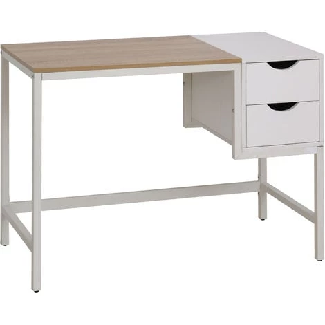 HOMCOM Bureau Pour Ordinateur Informatique Avec 2 Tiroirs 100 X 48 X 75 Cm Blanc 3 HOMCOM Bureau Pour Ordinateur Informatique Avec 2 Tiroirs 100 X 48 X 75 Cm Blanc