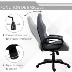 HOMCOM Fauteuil De Bureau Massant Chaise Pivotant Hauteur Réglable Grand Confort 6 Points De Massage Avec Télécommode 64 X 68,5 X 113-121 Cm Gris - Gris 11 HOMCOM Fauteuil De Bureau Massant Chaise Pivotant Hauteur Réglable Grand Confort 6 Points De Massage Avec Télécommode 64 X 68,5 X 113-121 Cm Gris - Gris -France HOMCOM Soldes 2022 22857284 5