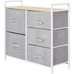 HOMCOM Commode Meuble De Rangement 5 Tiroirs Amovibles Pour Chambre Salon Cuisine 83 X 29 X 77 Cm Gris - Gris 10 HOMCOM Commode Meuble De Rangement 5 Tiroirs Amovibles Pour Chambre Salon Cuisine 83 X 29 X 77 Cm Gris - Gris -France HOMCOM Soldes 2022 22925826 4