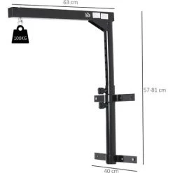 HOMCOM Support Sac De Boxe Fixation Sac De Frappe Hauteur Réglable Charge Max. 100 Kg Acier Noir - Noir 9 HOMCOM Support Sac De Boxe Fixation Sac De Frappe Hauteur Réglable Charge Max. 100 Kg Acier Noir - Noir -France HOMCOM Soldes 2022 22925832 3