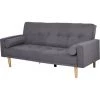 HOMCOM Canapé Convertible 3 Places Design Scandinave Dossier Inclinable 3 Positions Pieds Bois Tissu Lin Gris - Gris -France HOMCOM Soldes 2022 22964172 1