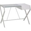 HOMCOM Bureau Informatique Table Ordinateur Design Contemporain Métal Panneaux De Particules Blanc Bois De Chêne Verre - Blanc 2 HOMCOM Bureau Informatique Table Ordinateur Design Contemporain Métal Panneaux De Particules Blanc Bois De Chêne Verre - Blanc -France HOMCOM Soldes 2022 22964192 1