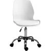 HOMCOM Chaise De Bureau Design Contemporain Hauteur Réglable Pivotant 360° Piètement Chromé Revêtement Synthétique Blanc - Blanc