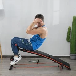 HOMCOM Banc De Musculation Pliable Multifonction Banc Fitness Sit-up Sangles D'extension Latérales + Ressort Traction Acier Revêtement Synthétique Rouge Noir 10 HOMCOM Banc De Musculation Pliable Multifonction Banc Fitness Sit-up Sangles D'extension Latérales + Ressort Traction Acier Revêtement Synthétique Rouge Noir -France HOMCOM Soldes 2022 23127619 4