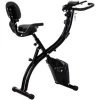 HOMCOM Vélo D'appartement Pliant 8 Niveaux De Résistance Magnétique Dossier Selle Réglable Poignées Ergonomiques écran LCD Multifonction Suspensions Support Tablette Acier Noir
