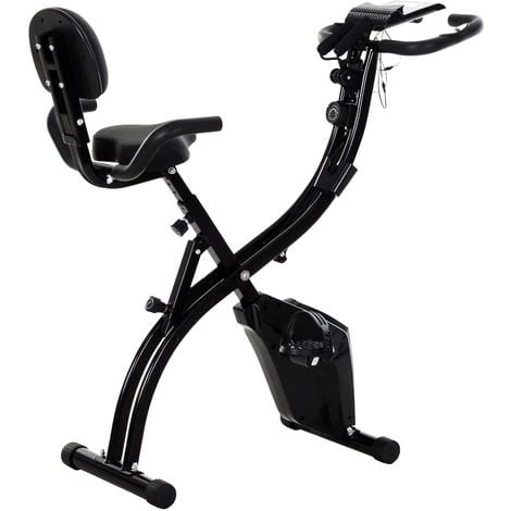 HOMCOM Vélo D'appartement Pliant 8 Niveaux De Résistance Magnétique Dossier Selle Réglable Poignées Ergonomiques écran LCD Multifonction Suspensions Support Tablette Acier Noir 3 HOMCOM Vélo D'appartement Pliant 8 Niveaux De Résistance Magnétique Dossier Selle Réglable Poignées Ergonomiques écran LCD Multifonction Suspensions Support Tablette Acier Noir