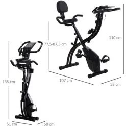 HOMCOM Vélo D'appartement Pliant 8 Niveaux De Résistance Magnétique Dossier Selle Réglable Poignées Ergonomiques écran LCD Multifonction Suspensions Support Tablette Acier Noir 9 HOMCOM Vélo D'appartement Pliant 8 Niveaux De Résistance Magnétique Dossier Selle Réglable Poignées Ergonomiques écran LCD Multifonction Suspensions Support Tablette Acier Noir -France HOMCOM Soldes 2022 23162834 3