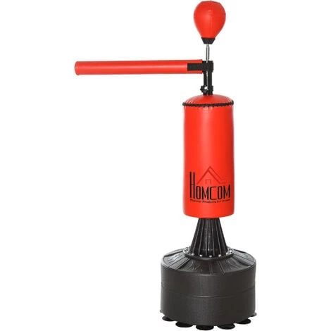 HOMCOM Sac De Frappe Boxe Autoportant Punching Ball Brunier 3 En 1 Revêtement Synthétique Dim. 88L X 48l X 155-205H Cm Rouge Noir - Rouge 3 HOMCOM Sac De Frappe Boxe Autoportant Punching Ball Brunier 3 En 1 Revêtement Synthétique Dim. 88L X 48l X 155-205H Cm Rouge Noir - Rouge