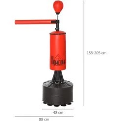 HOMCOM Sac De Frappe Boxe Autoportant Punching Ball Brunier 3 En 1 Revêtement Synthétique Dim. 88L X 48l X 155-205H Cm Rouge Noir - Rouge 9 HOMCOM Sac De Frappe Boxe Autoportant Punching Ball Brunier 3 En 1 Revêtement Synthétique Dim. 88L X 48l X 155-205H Cm Rouge Noir - Rouge -France HOMCOM Soldes 2022 23397593 3