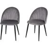 HOMCOM Lot De 2 Chaises Velours Gris Pieds Métal Noir Dim. 52L X 54l X 79H Cm - Gris 2 HOMCOM Lot De 2 Chaises Velours Gris Pieds Métal Noir Dim. 52L X 54l X 79H Cm - Gris -France HOMCOM Soldes 2022 23980517 1