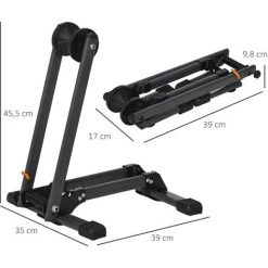 HOMCOM Râtelier Vélo Range Vélo Pliable Métal Noir Dim. 39L X 35l X 45,5H Cm - Noir 9 HOMCOM Râtelier Vélo Range Vélo Pliable Métal Noir Dim. 39L X 35l X 45,5H Cm - Noir -France HOMCOM Soldes 2022 23980620 3