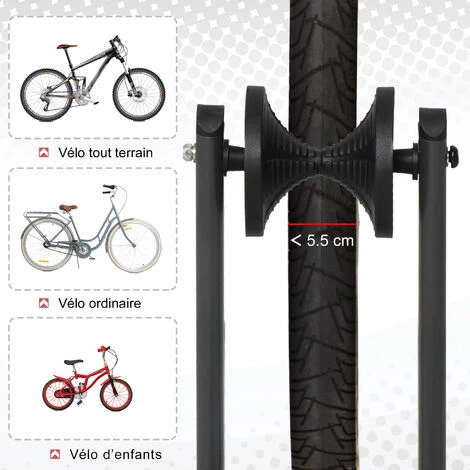 HOMCOM Râtelier Vélo Range Vélo Pliable Métal Noir Dim. 39L X 35l X 45,5H Cm - Noir 7 HOMCOM Râtelier Vélo Range Vélo Pliable Métal Noir Dim. 39L X 35l X 45,5H Cm - Noir – Image 5