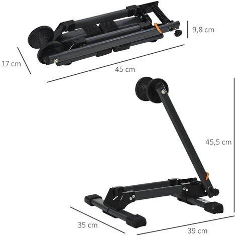 HOMCOM Râtelier Vélo Range Vélo Pliable Métal Noir Dim. 39L X 35l X 45,5H Cm 5 HOMCOM Râtelier Vélo Range Vélo Pliable Métal Noir Dim. 39L X 35l X 45,5H Cm – Image 3