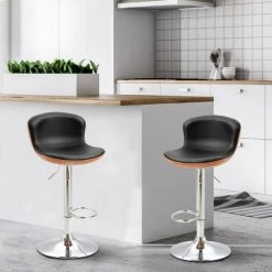 HOMCOM Lot De 2 Tabouret De Bar Design Contemporain Hauteur D'assise Réglable 64-85 Cm Pivotant 360° Revêtement Synthétique Noir Imitation Bois - Noir 8 HOMCOM Lot De 2 Tabouret De Bar Design Contemporain Hauteur D'assise Réglable 64-85 Cm Pivotant 360° Revêtement Synthétique Noir Imitation Bois - Noir -France HOMCOM Soldes 2022 24119834 2