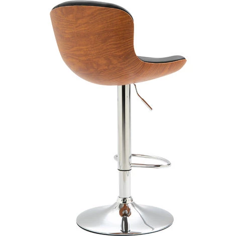 HOMCOM Lot De 2 Tabouret De Bar Design Contemporain Hauteur D'assise Réglable 64-85 Cm Pivotant 360° Revêtement Synthétique Noir Imitation Bois - Noir 7 HOMCOM Lot De 2 Tabouret De Bar Design Contemporain Hauteur D'assise Réglable 64-85 Cm Pivotant 360° Revêtement Synthétique Noir Imitation Bois - Noir – Image 5